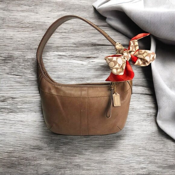 Coach Handbags - COACH ERGO satchel in mocha brown with coach scarf